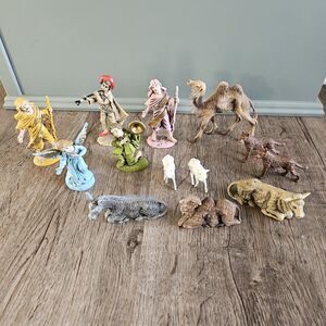 Vtg Commodore 13 Piece Italian Nativity Manger Figures Read